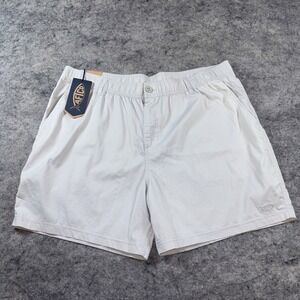 AFTCO Elastic Landlock Shorts Men's 2XL Oyster Gray Outdoor Fishing Beach UPF 40